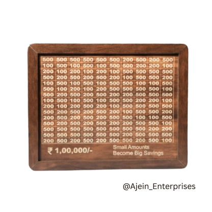 1 Lakh Wooden Money Piggi Bank for Kids/Piggy Bank, Money Box.